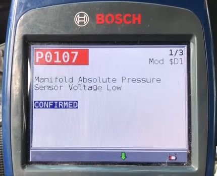 P0107 - Низкий уровень сигнала датчика глубинного давления